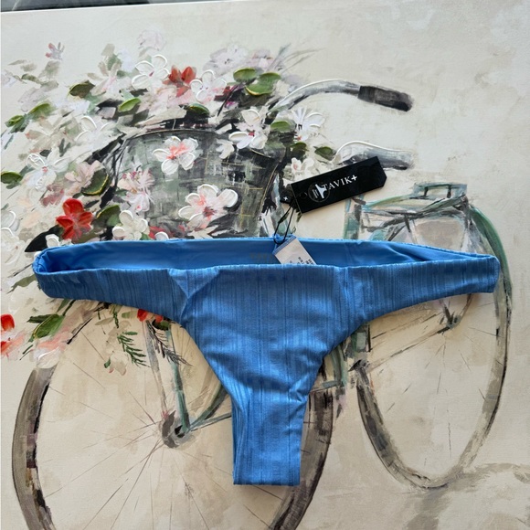 TAVIK ππ€minimal coverage Ali mini swim bottom slinky rib sea blue π - Picture 4 of 9